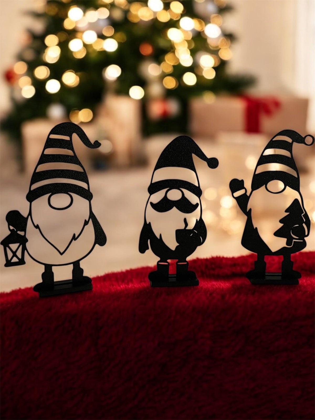 Weihnachtswichtel Deko 3er-Set | Skandinavische Weihnachtsdeko | Wichtelfiguren | Winterdeko aus dem 3D-Druck