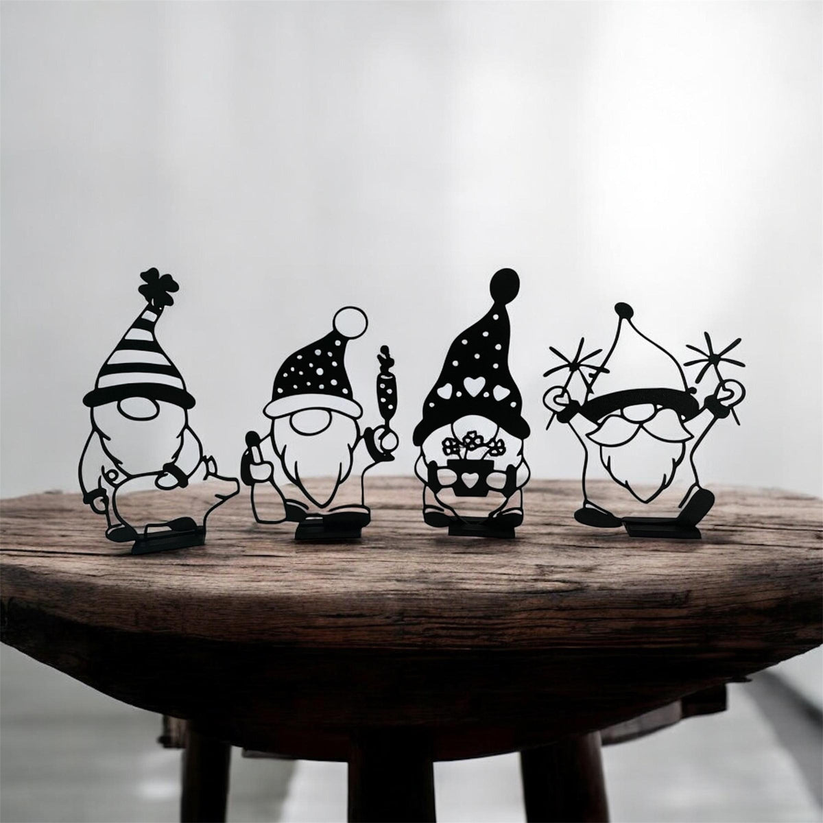 Neujahrswichtel Silvester Deko | Moderne Wichtel Figur | 3D Druck Deko | Tischdeko Neujahr | Geschenk Silvester | Set