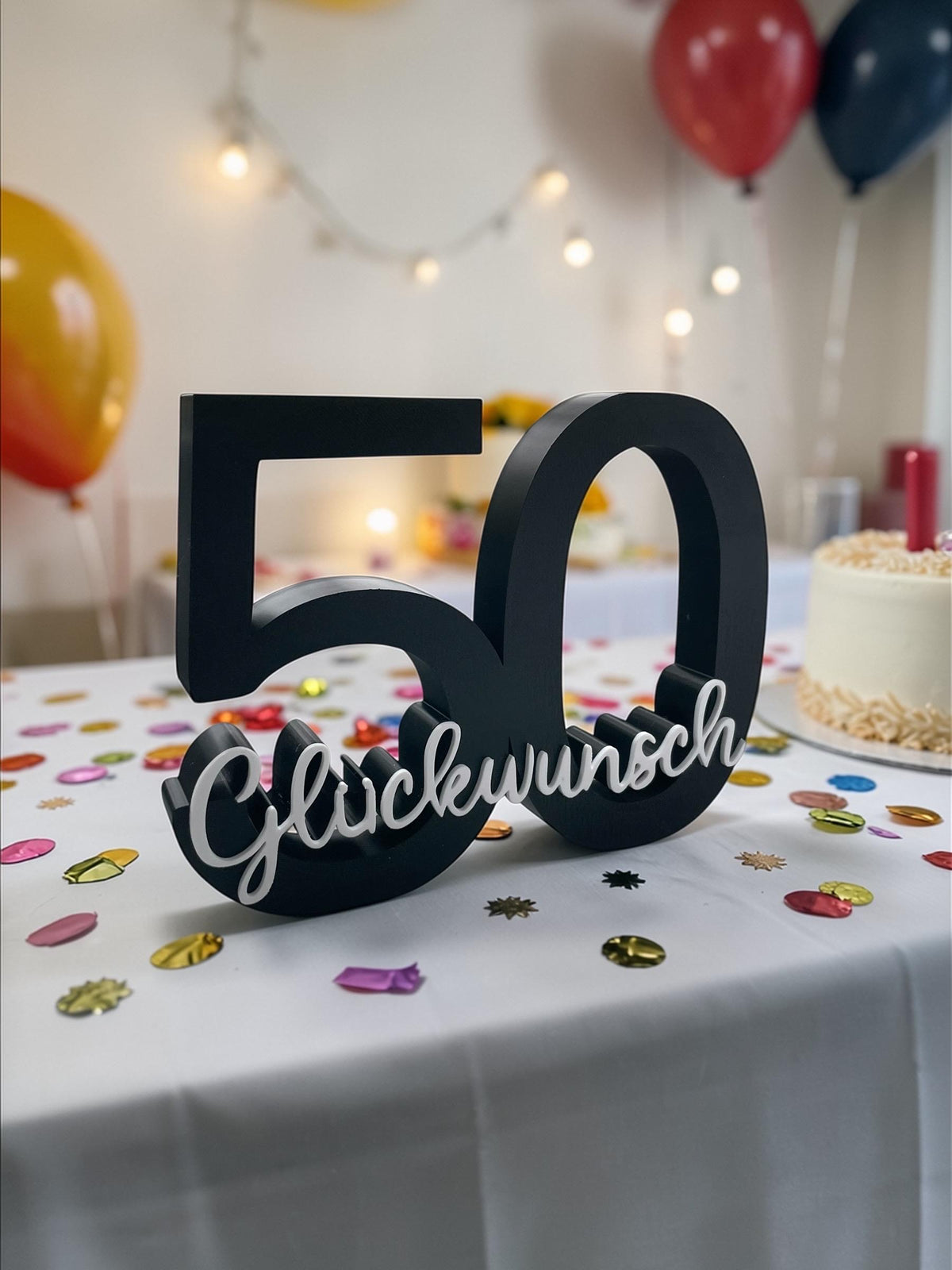 Personalisierte Geburtstag Tischdeko | Zahlen Deko | 3DDruck Zahlen Wunschtext | Alles Liebe | Glückwunsch | Alles Gute 
