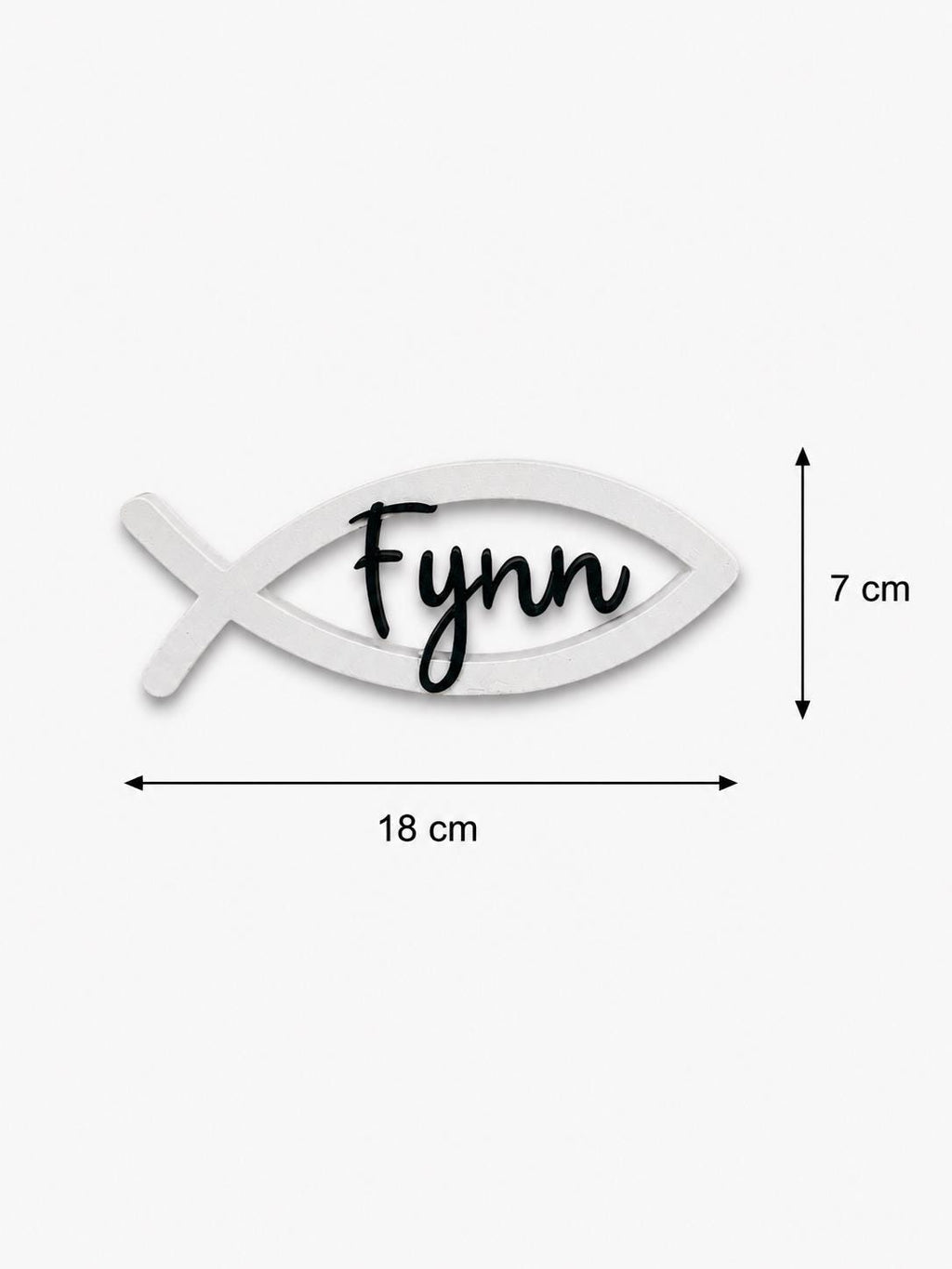 Personalisierter Fisch mit Name zur Taufe, Kommunion & Konfirmation | Christliche Tischdeko aus 3D-Druck