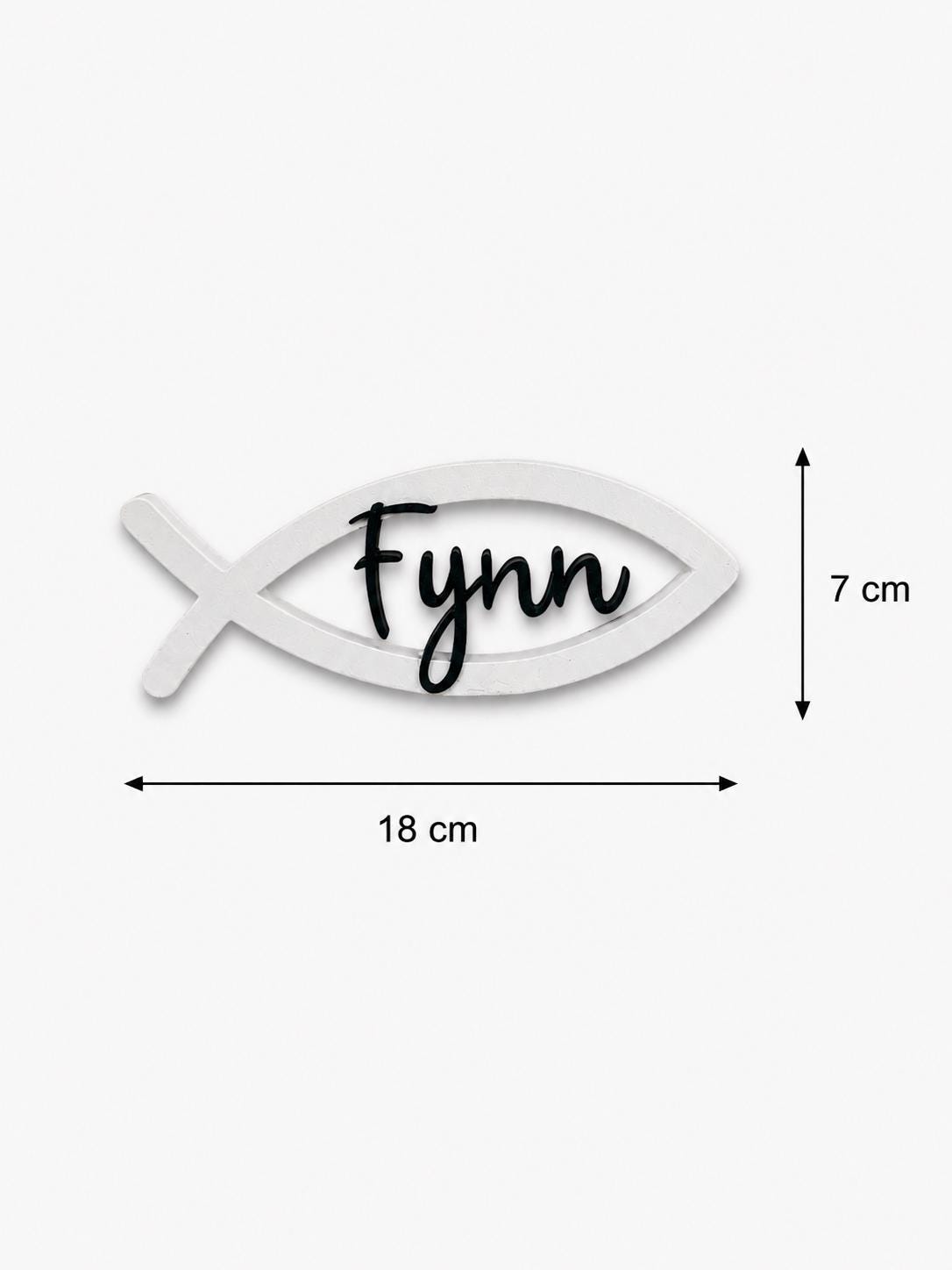 Personalisierter Fisch mit Name zur Taufe, Kommunion & Konfirmation | Christliche Tischdeko aus 3D-Druck