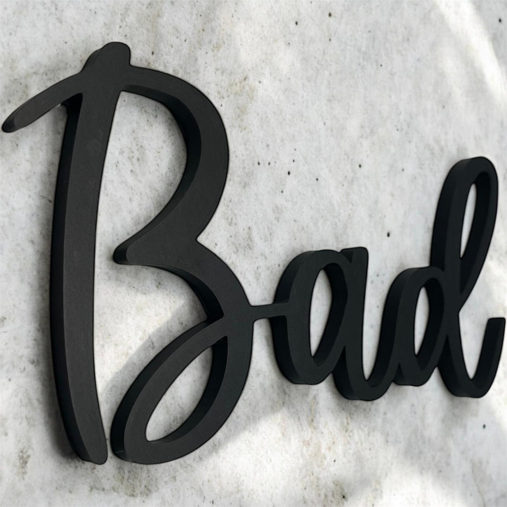 Bad Türschild personalisiert | Modernes Badezimmer Schild aus 3D Druck | Minimalistische Badezimmer Deko