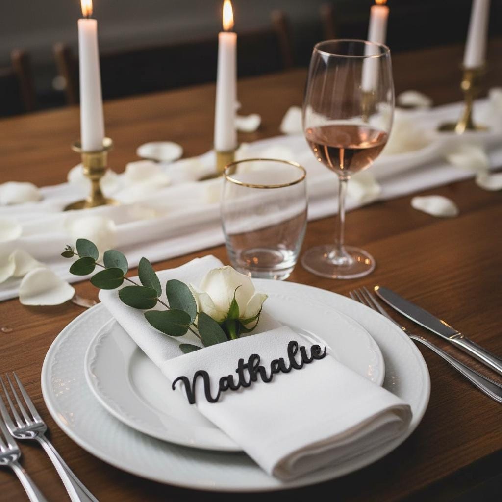 Moderne Platzkarten | Sitzplatz Personalisierte Namensschilder für besondere Anlässe | 3DDruck | Hochzeit | Taufe | Komm