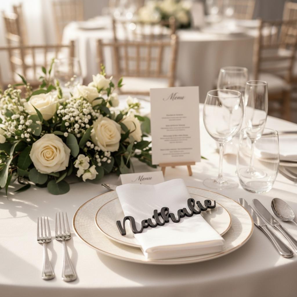 Moderne Platzkarten | Sitzplatz Personalisierte Namensschilder für besondere Anlässe | 3DDruck | Hochzeit | Taufe | Komm