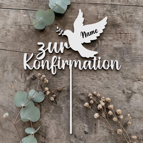 Cake Topper Konfirmation | Personalisierbar | Tortenstecker | Tortendeko | Geschenkidee Konfirmation | 3D-Druck