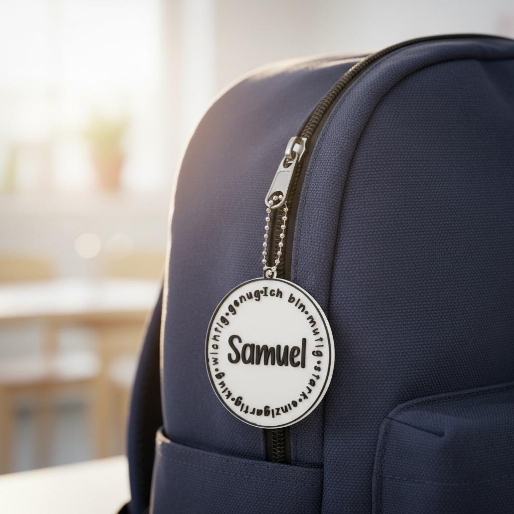 Personalisierter Schulranzen Anhänger mit Namen | Schultüten Anhänger Einschulung | 3D Druck Geschenk Kind | Schulkind