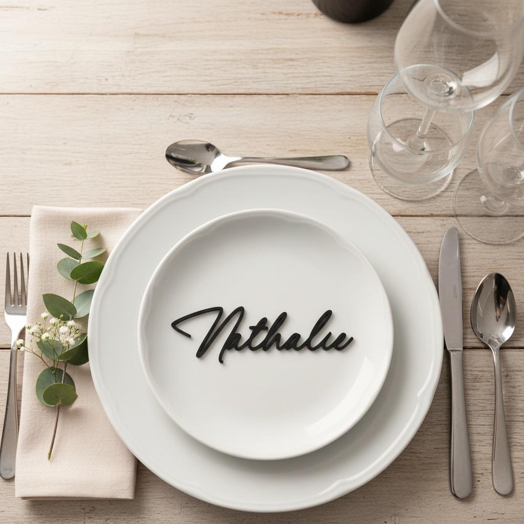 Moderne Platzkarten | Sitzplatz Personalisierte Namensschilder für besondere Anlässe | 3DDruck | Hochzeit | Taufe | Komm