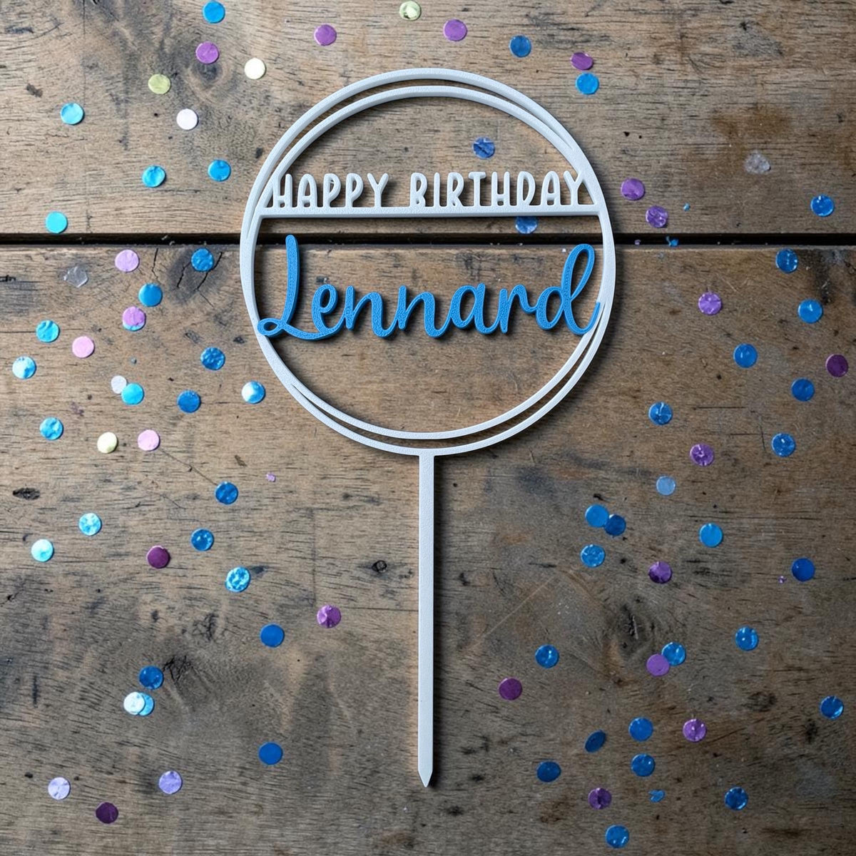Personalisierter Cake Topper mit Name | Happy Birthday Caketopper | Tortendeko Geburtstag | 3D Druck | schlicht & modern