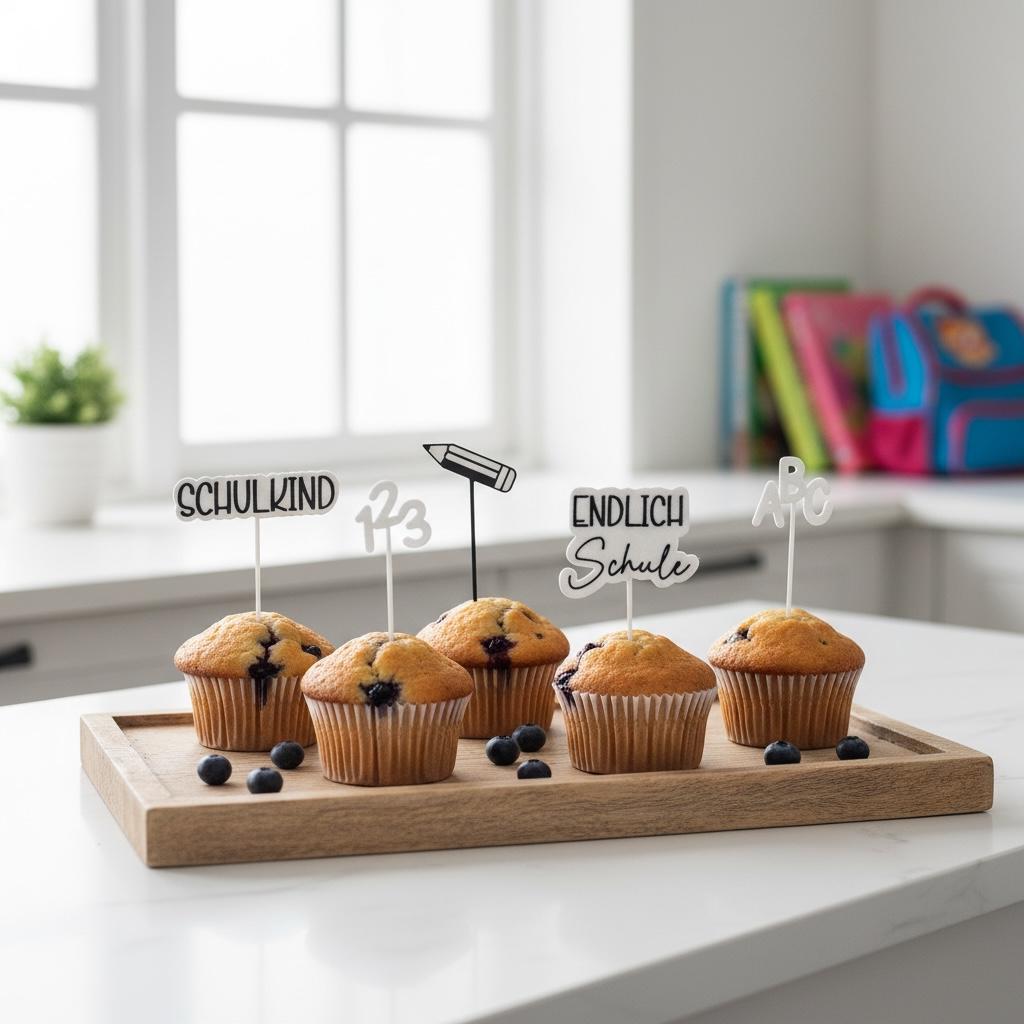 Einschulung Cupcake Topper aus dem 3D Drucker | Schulkind Deko für Muffins & Kuchen