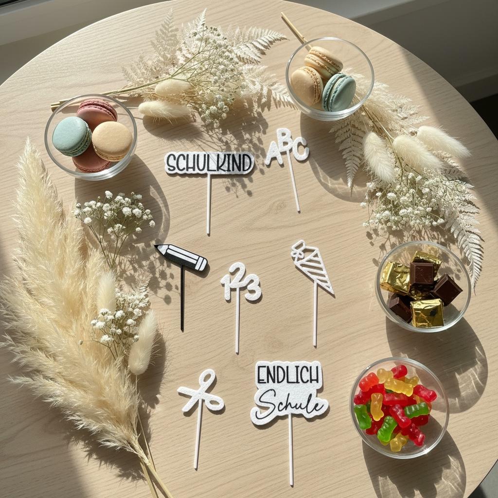 Einschulung Cupcake Topper aus dem 3D Drucker | Schulkind Deko für Muffins & Kuchen