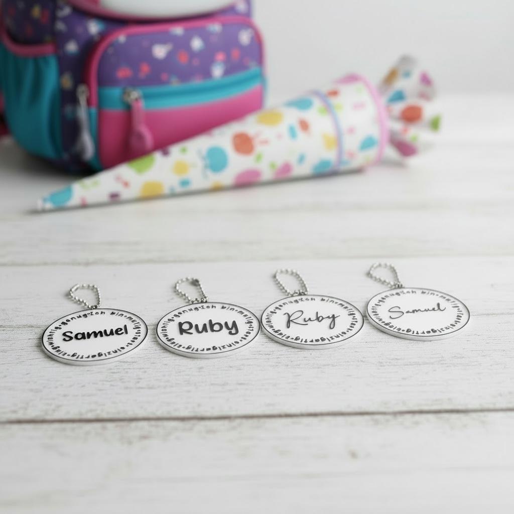 Personalisierter Schulranzen Anhänger mit Namen | Schultüten Anhänger Einschulung | 3D Druck Geschenk Kind | Schulkind