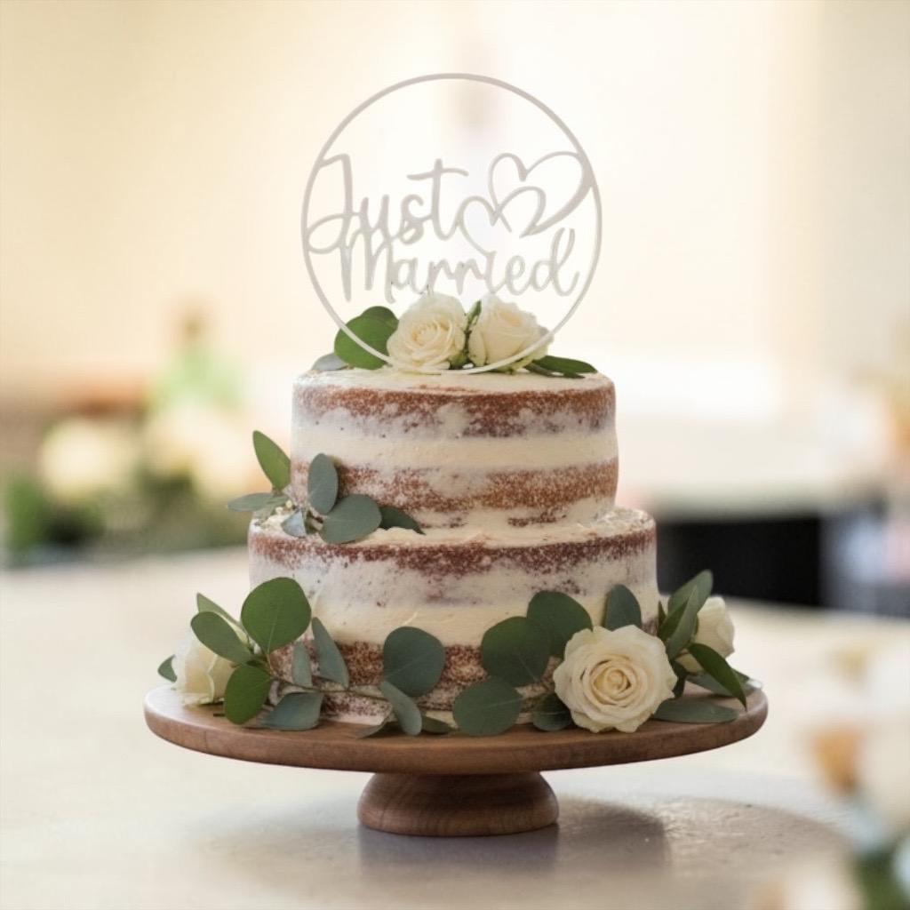 Caketopper Just Married | Hochzeitstorte Topper aus dem 3D Drucker | Tortendeko Hochzeit | Cake Topper mit Herz | Weddin