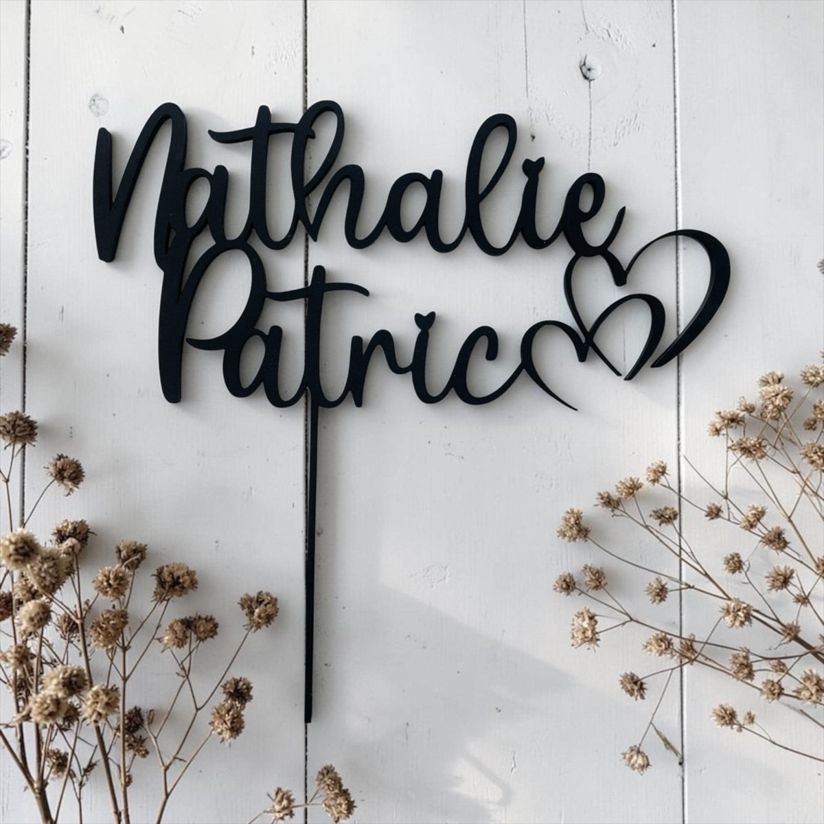 Personalisierter Caketopper Hochzeit mit Namen–3D Druck Tortendeko individuell Cake Topper modern &elegant Hochzeitsdeko
