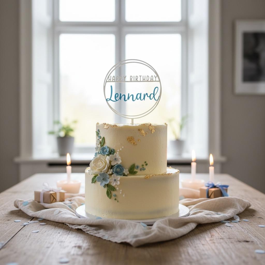 Personalisierter Cake Topper mit Name | Happy Birthday Caketopper | Tortendeko Geburtstag | 3D Druck | schlicht & modern