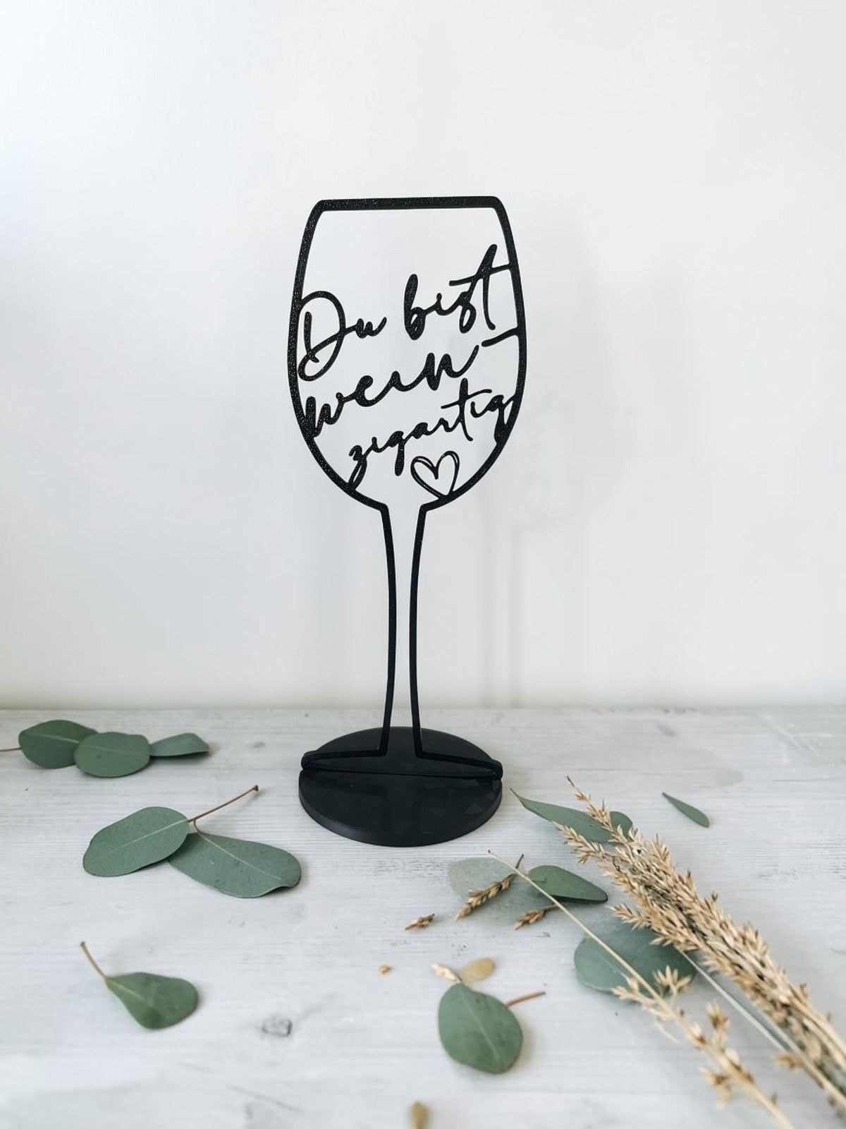 Weinglas Deko | 3D Druck Geschenk | Weinliebhaber Geschenk | Tischdeko | Du bist weinzigartig