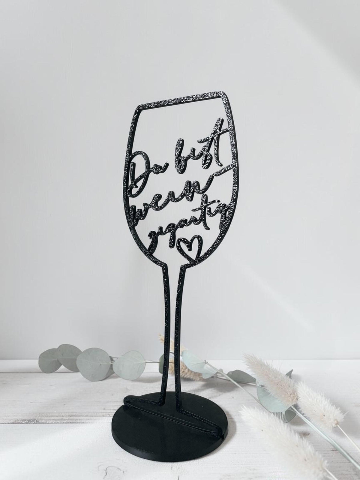 Weinglas Deko | 3D Druck Geschenk | Weinliebhaber Geschenk | Tischdeko | Du bist weinzigartig