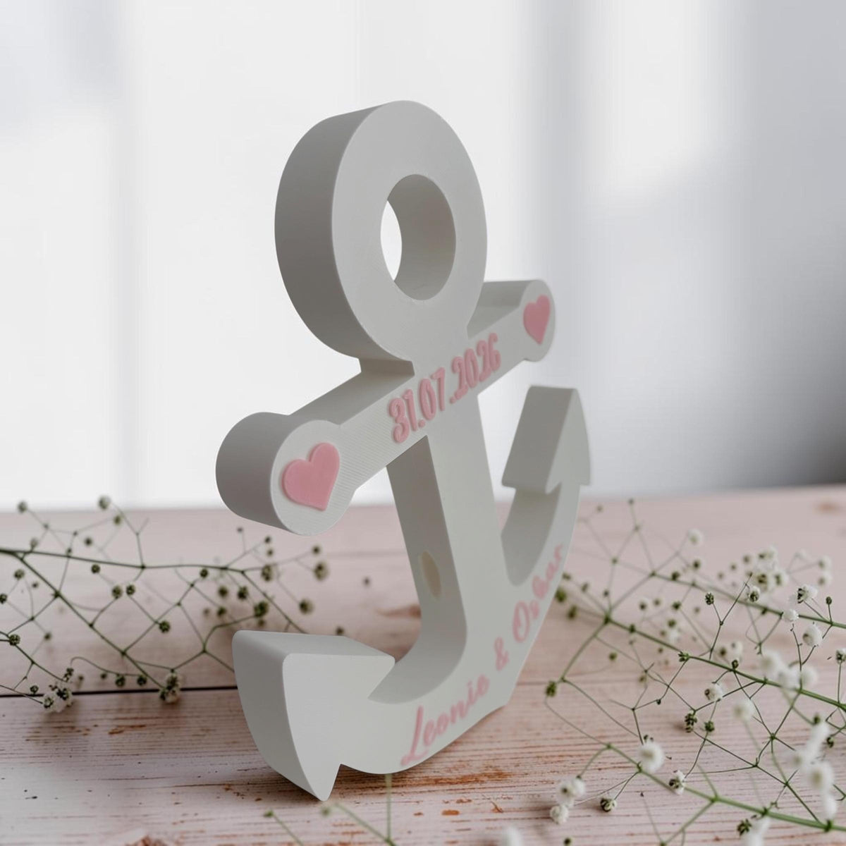 Geldgeschenk Hochzeit Anker | 3D-Druck | Personalisiert | Hochzeitsgeschenk mit Namen & Datum | Geschenk zur Hochzeit | 