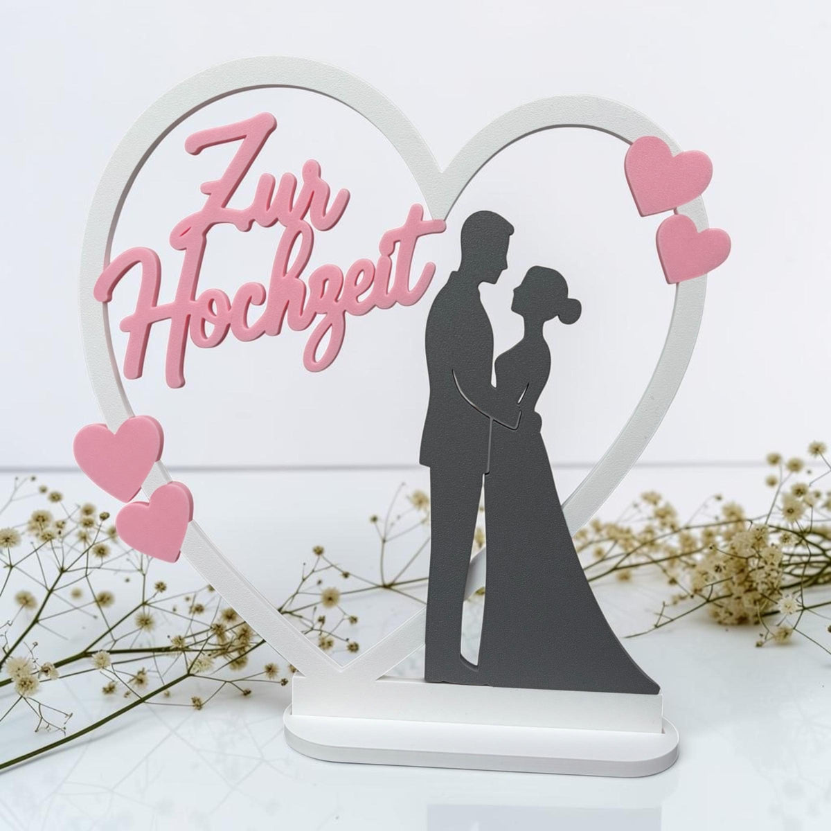 Geldgeschenk Hochzeit | Herz mit Brautpaar | 3D Druck | Zur Hochzeit | Geldscheinhalter | Hochzeitsgeschenk | Geschenkid