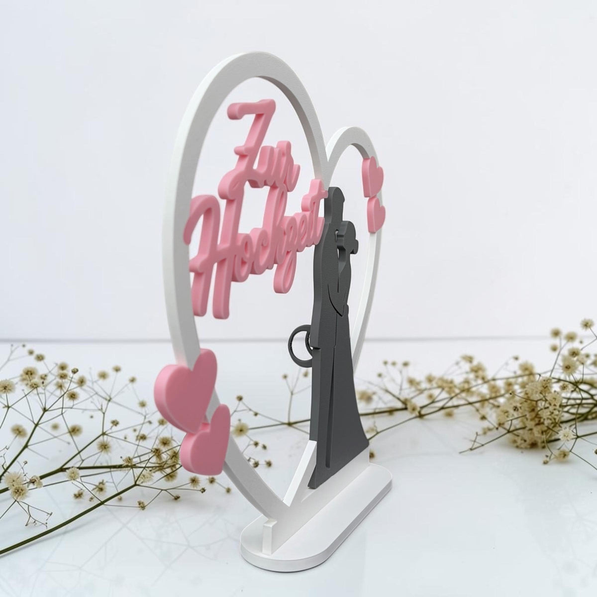 Geldgeschenk Hochzeit | Herz mit Brautpaar | 3D Druck | Zur Hochzeit | Geldscheinhalter | Hochzeitsgeschenk | Geschenkid