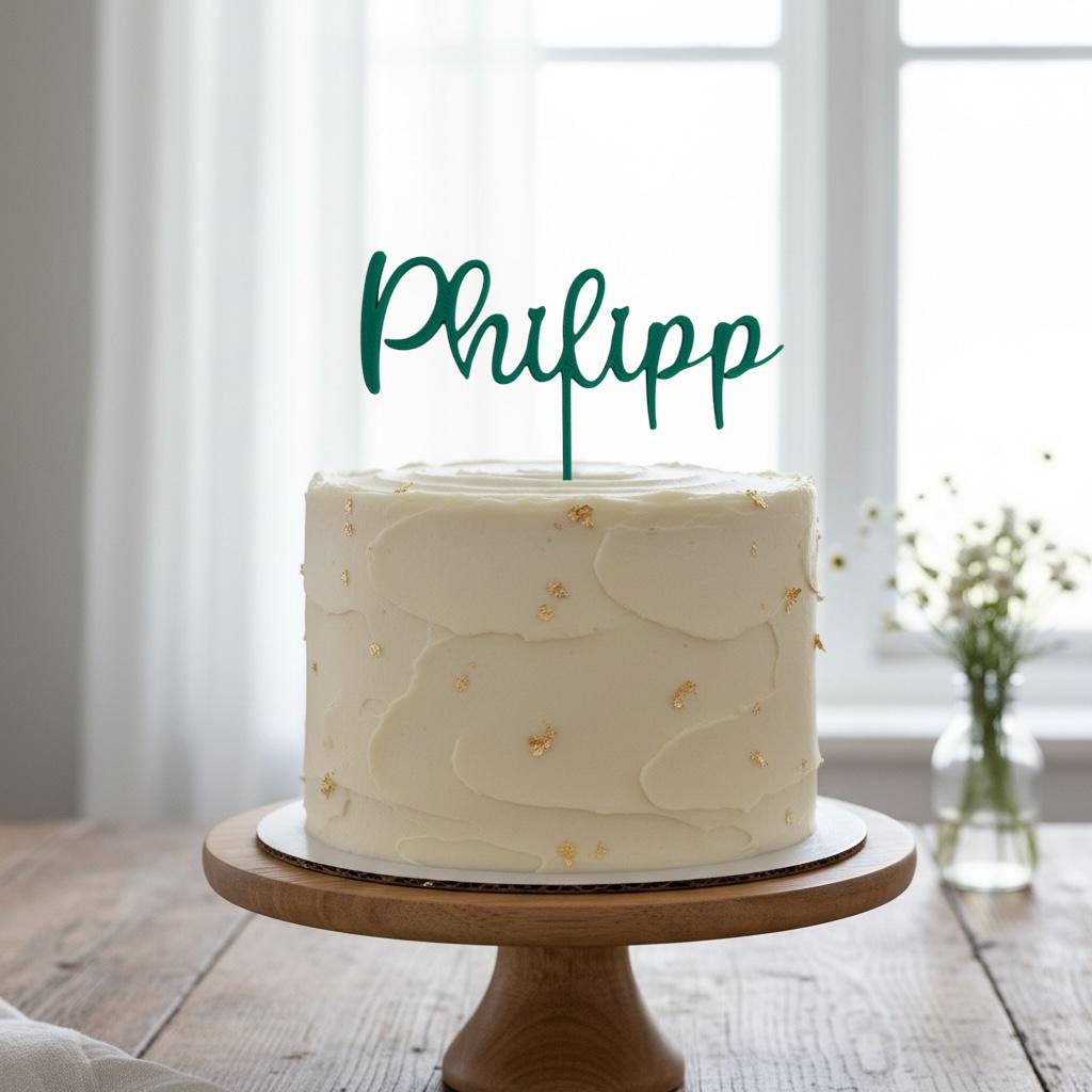 Caketopper Name personalisiert | Individueller Cake Topper mit Wunschname | Geburtstag | Taufe | Hochzeit | Tortendeko |