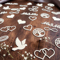 Streudeko Hochzeit 3D Druck | Tischdeko Hochzeit Herzen Ringe Mr & Mrs | Hochzeitsdeko Boho Vintage | Konfetti