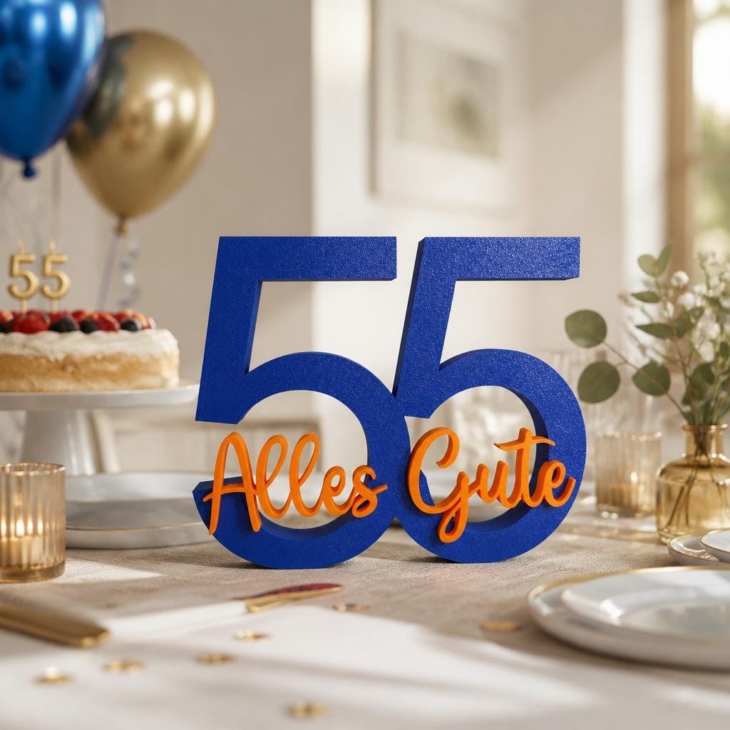 Personalisierte Geburtstag Tischdeko | Zahlen Deko | 3DDruck Zahlen Wunschtext | Alles Liebe | Glückwunsch | Alles Gute 