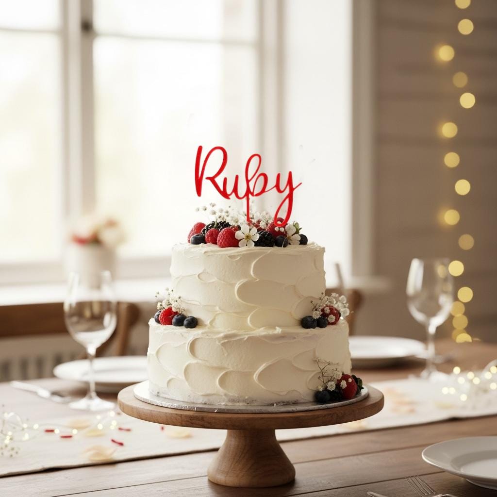 Caketopper Name personalisiert | Individueller Cake Topper mit Wunschname | Geburtstag | Taufe | Hochzeit | Tortendeko |