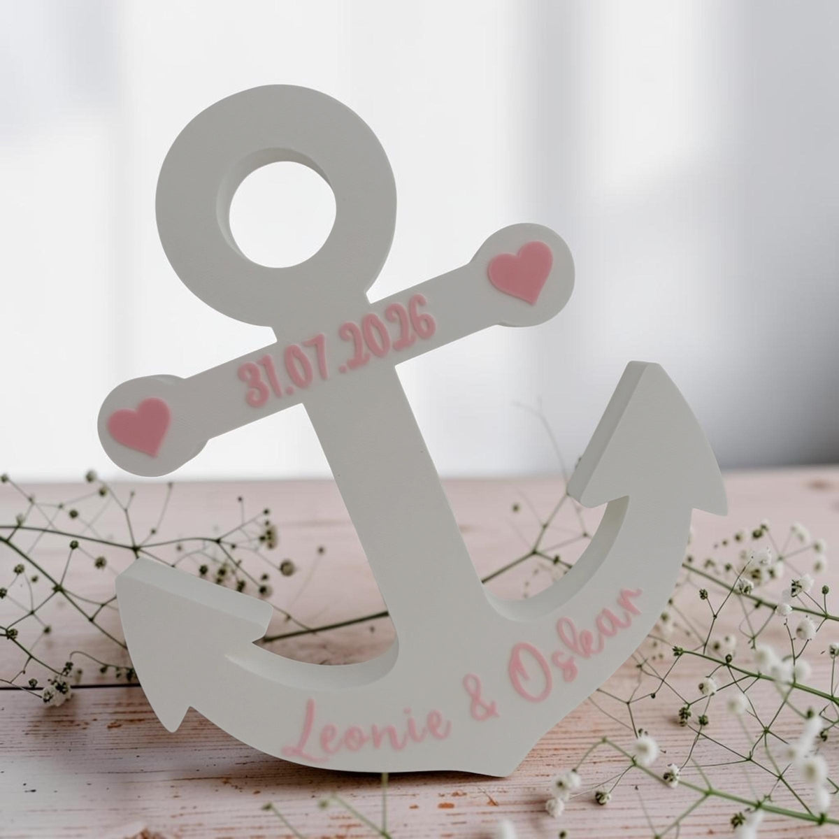 Geldgeschenk Hochzeit Anker | 3D-Druck | Personalisiert | Hochzeitsgeschenk mit Namen & Datum | Geschenk zur Hochzeit | 