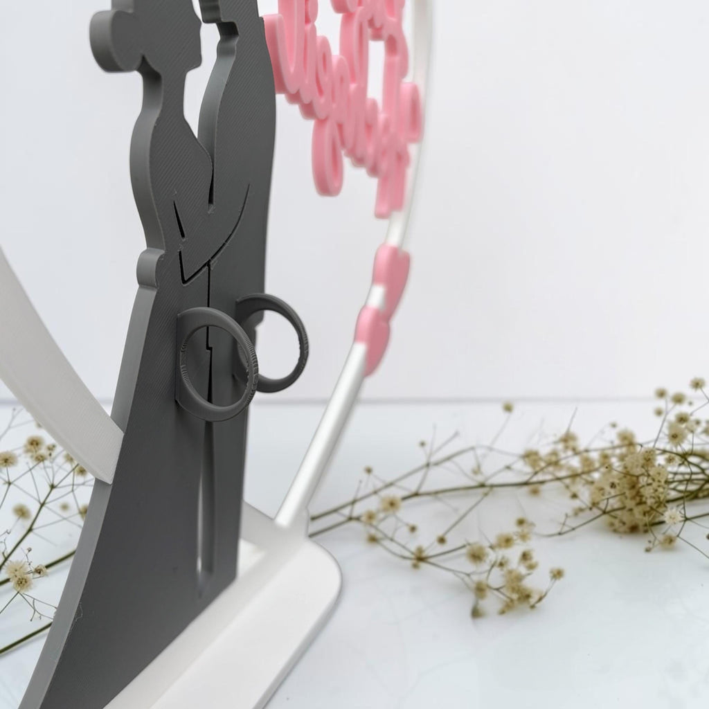 Geldgeschenk Hochzeit | Herz mit Brautpaar | 3D Druck | Zur Hochzeit | Geldscheinhalter | Hochzeitsgeschenk | Geschenkid