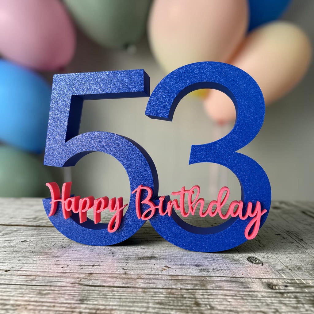 Personalisierte Geburtstag Tischdeko | Zahlen Deko | 3DDruck Zahlen Wunschtext | Alles Liebe | Glückwunsch | Alles Gute 