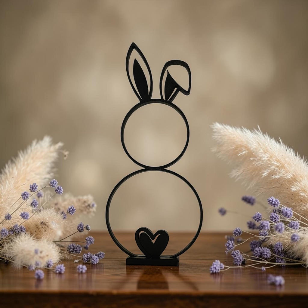 Hasen Deko 3D Druck | Moderne Osterdeko minimalistisch | Tischdeko Frühling | Geschenk Ostern | Wohnaccessoire