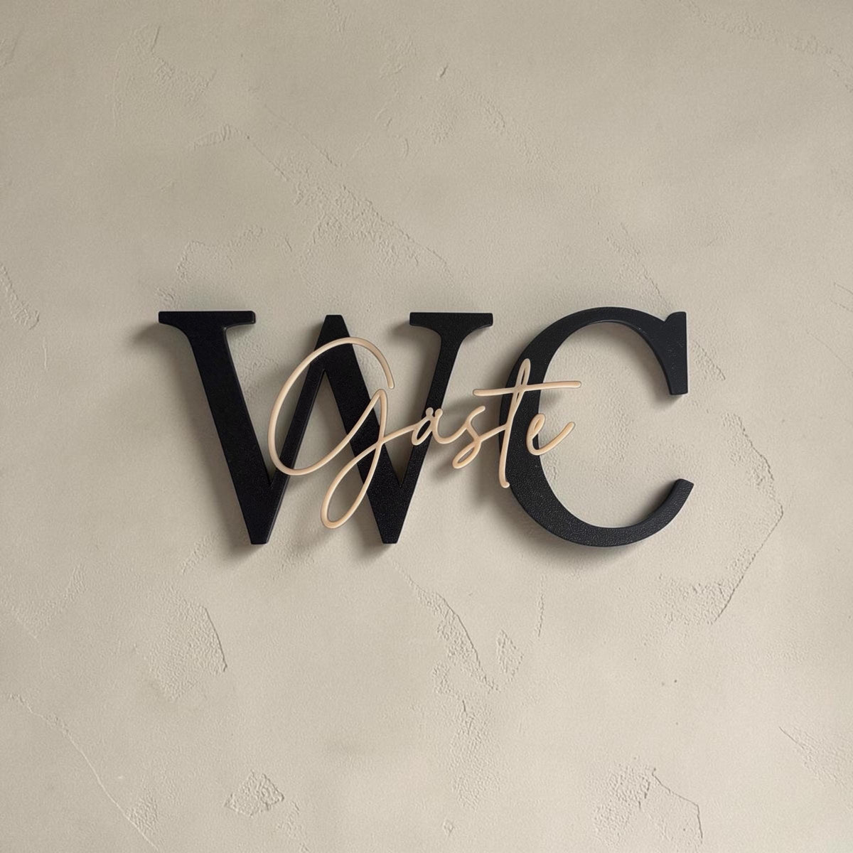 Gäste WC Türschild aus dem 3D Drucker | Modernes Badezimmer Schild | WC Wanddeko | Personalisiertes Toilettenschild | Mi