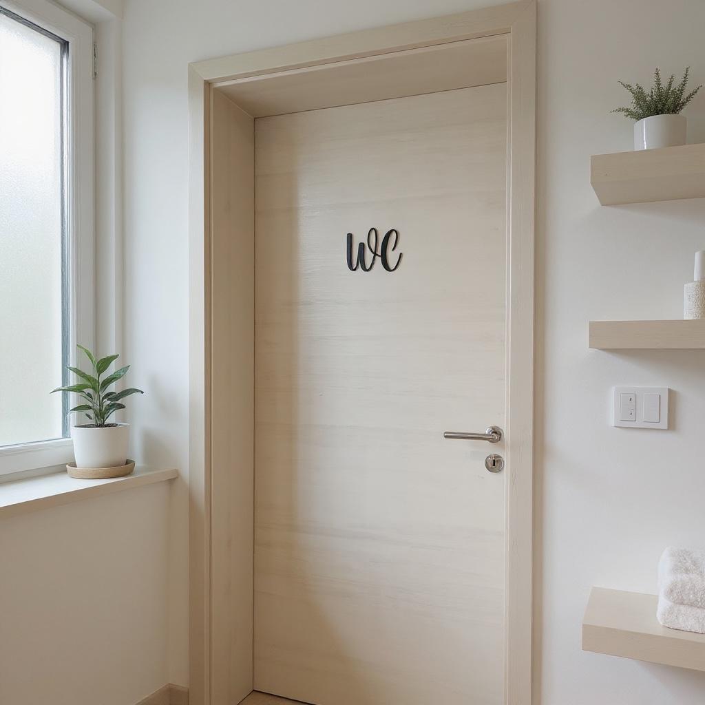 WC Türschild 3D Druck | modernes Toilettenschild | WC Schriftzug für die Tür | Gäste WC Deko | minimalistisches Badezimm