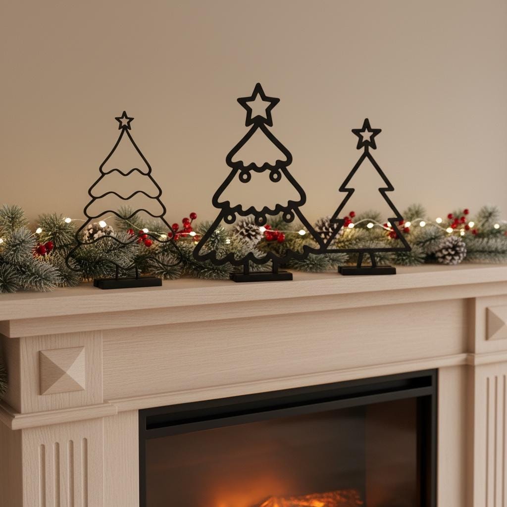 3D-gedruckte Weihnachtsbäume – Minimalistische Deko für die Winterzeit | 3er-Set