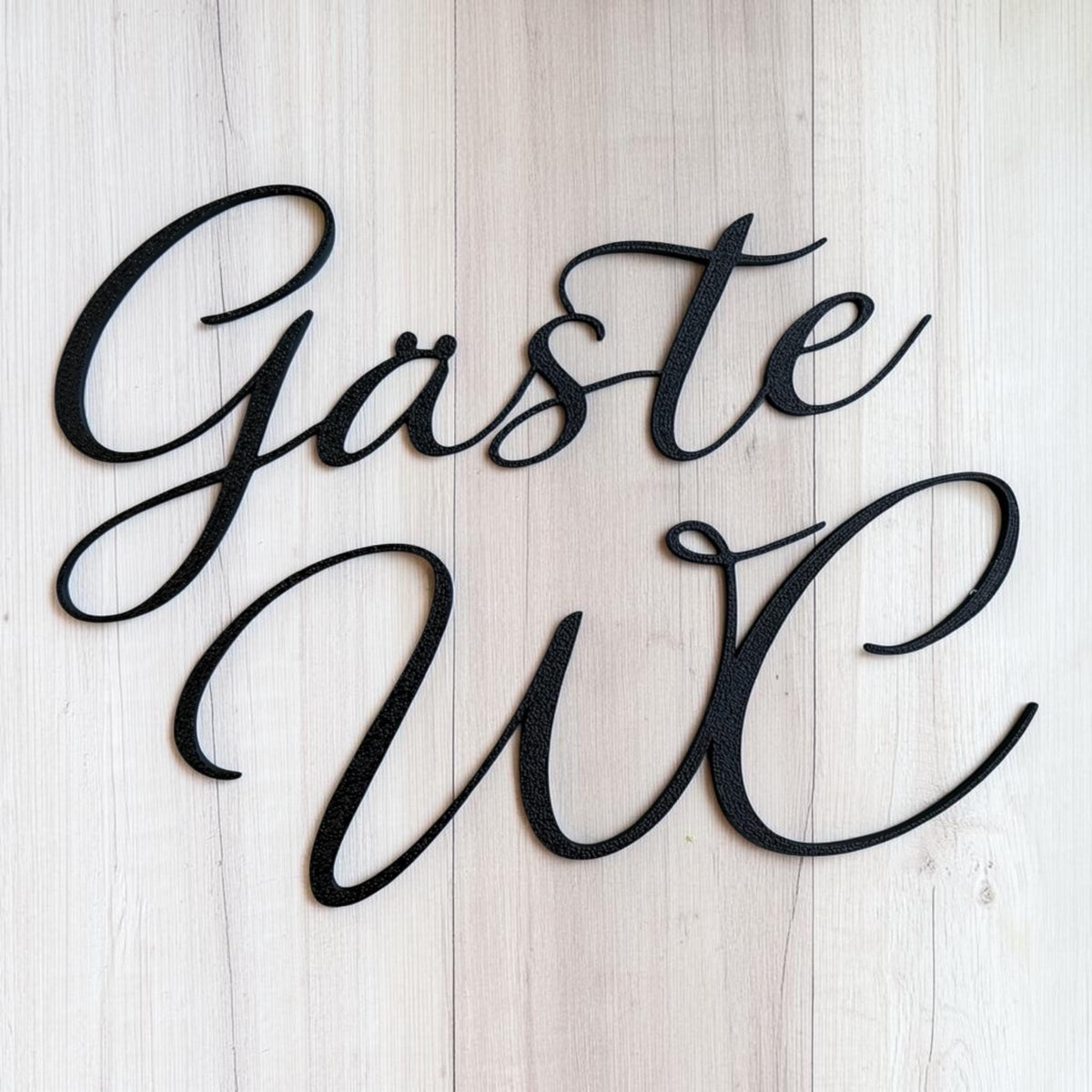 Gäste WC Türschild zweiteilig | Modernes Toilettenschild aus 3D-Druck | Badezimmer Deko | Schriftzug für Gästetoilette