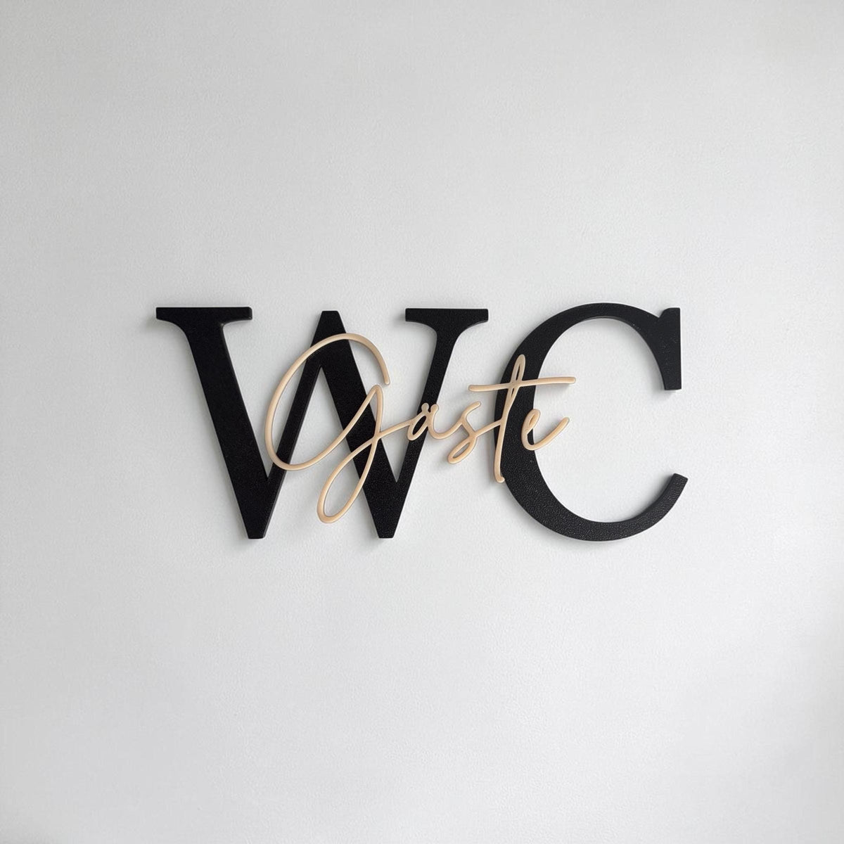 Gäste WC Türschild aus dem 3D Drucker | Modernes Badezimmer Schild | WC Wanddeko | Personalisiertes Toilettenschild | Mi