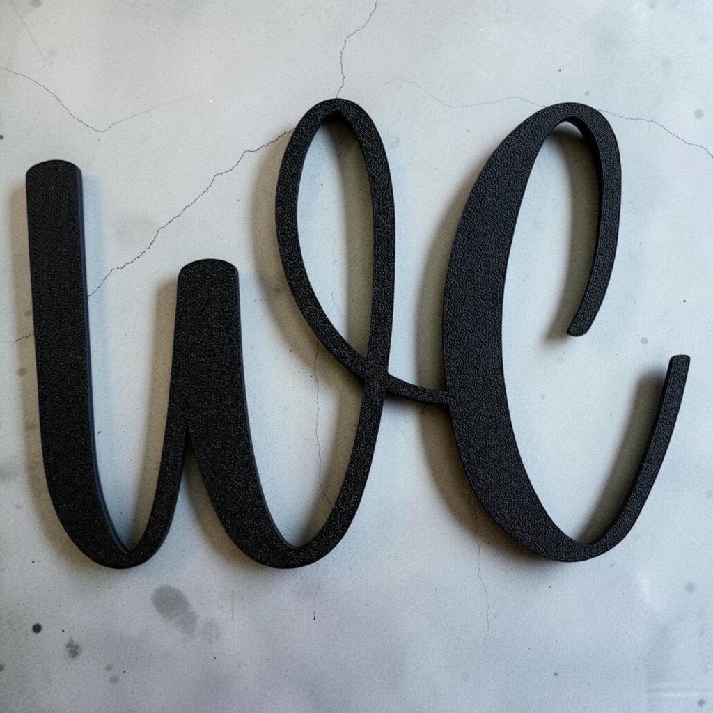 WC Türschild 3D Druck | modernes Toilettenschild | WC Schriftzug für die Tür | Gäste WC Deko | minimalistisches Badezimm