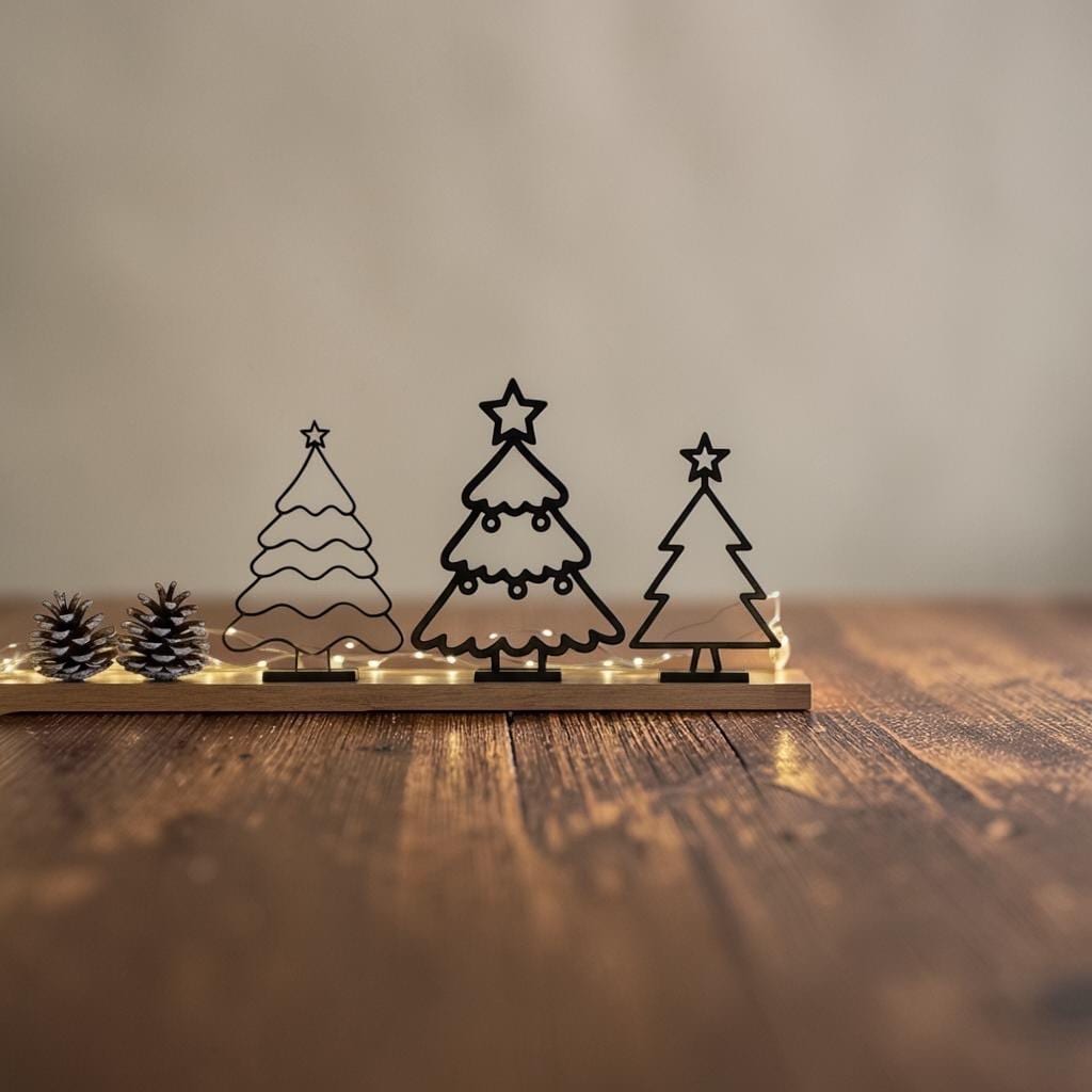 3D-gedruckte Weihnachtsbäume – Minimalistische Deko für die Winterzeit | 3er-Set