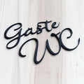 Gäste WC Türschild zweiteilig | Modernes Toilettenschild aus 3D-Druck | Badezimmer Deko | Schriftzug für Gästetoilette