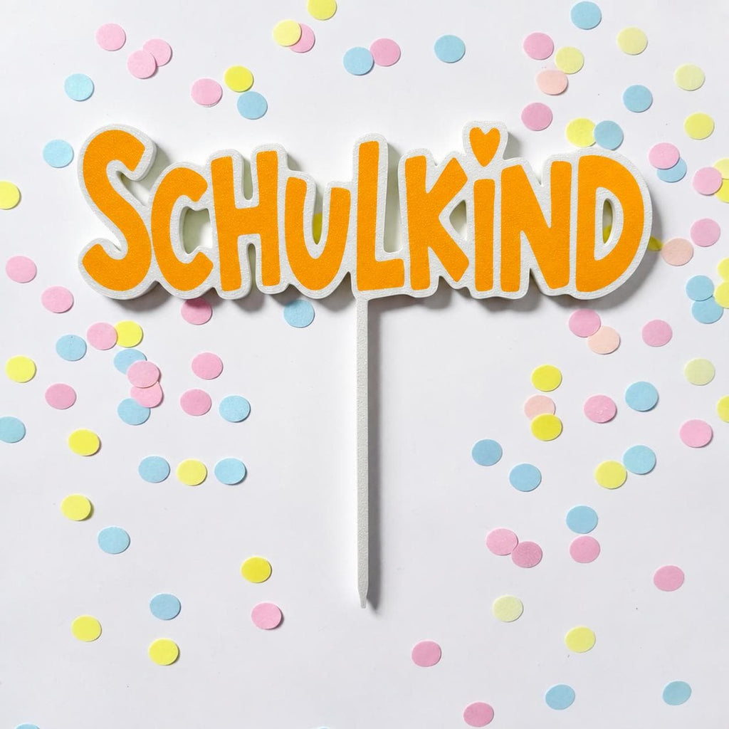 Cake Topper Schulkind | Tortenstecker Einschulung | Tortendeko Schulanfang | Wunschfarbe | 3D-Druck & UV-Druck