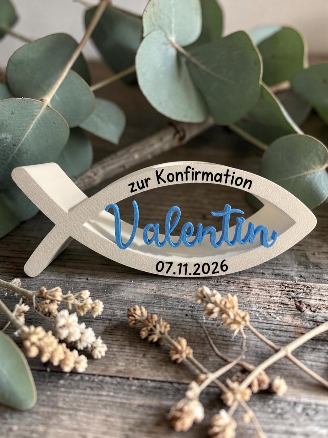 Personalisierter Kerzenhalter für Konfirmation | Kerzenhalter mit Daten | Geschenkidee | 3D/UV-Druck