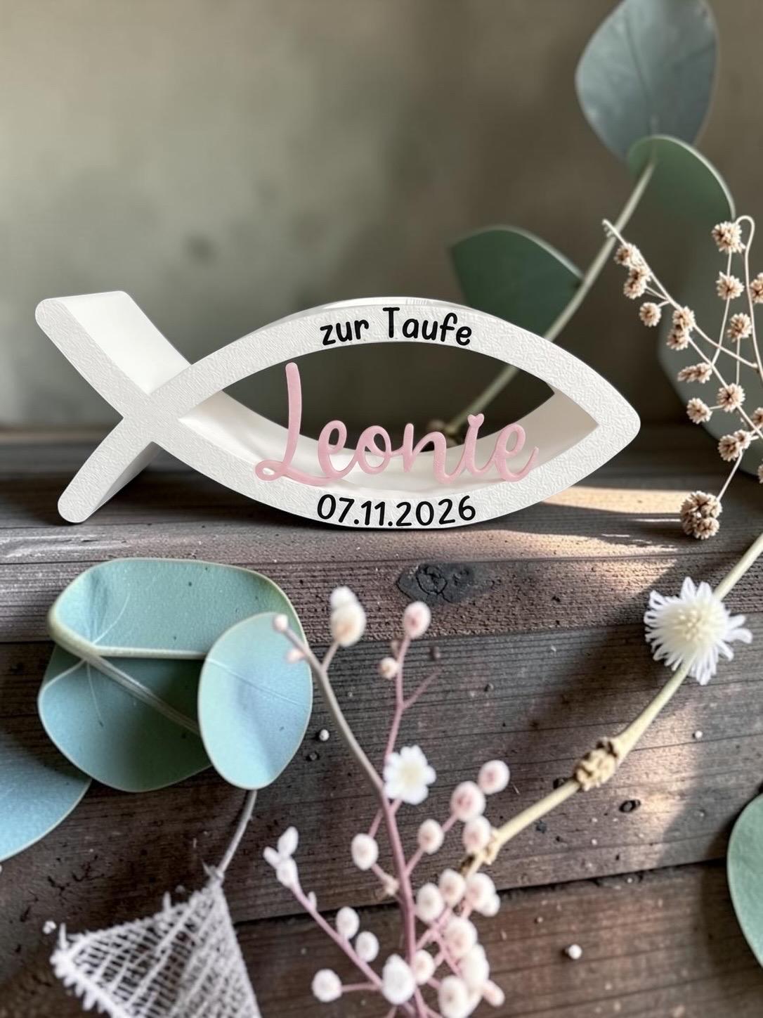 Personalisierter Kerzenhalter für Taufe | Kerzenhalter mit Daten | Geschenkidee | 3D/UV-Druck