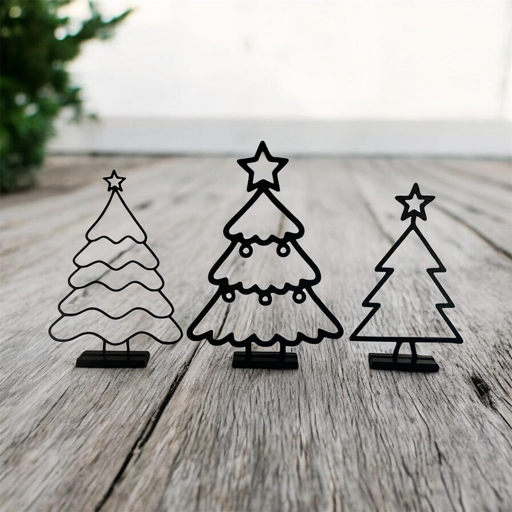 3D-gedruckte Weihnachtsbäume – Minimalistische Deko für die Winterzeit | 3er-Set