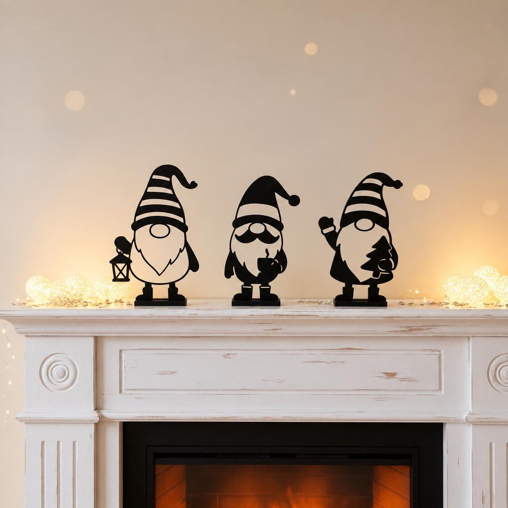 Weihnachtswichtel Deko 3er-Set | Skandinavische Weihnachtsdeko | Wichtelfiguren | Winterdeko aus dem 3D-Druck