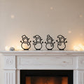 Schneemann Deko 4er Set, 3D gedruckte Weihnachtsdeko, Schneemänner für Regal und Fensterbank, 13 cm