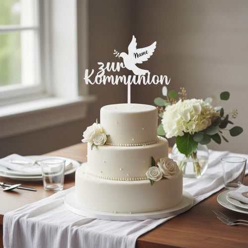 Cake Topper Kommunion | Personalisierbar | Tortenstecker | Tortendeko | Geschenkidee Kommunion | 3D-Druck