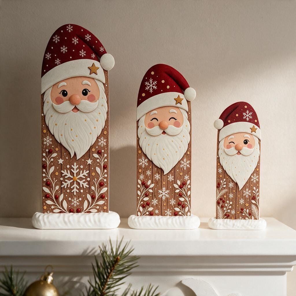 Weihnachtsmann Deko mit Schneesockel