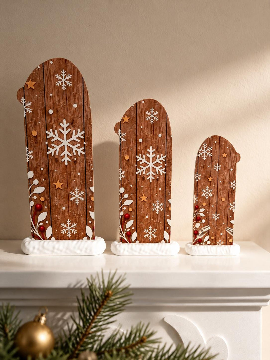 Weihnachtsmann Deko mit Schneesockel